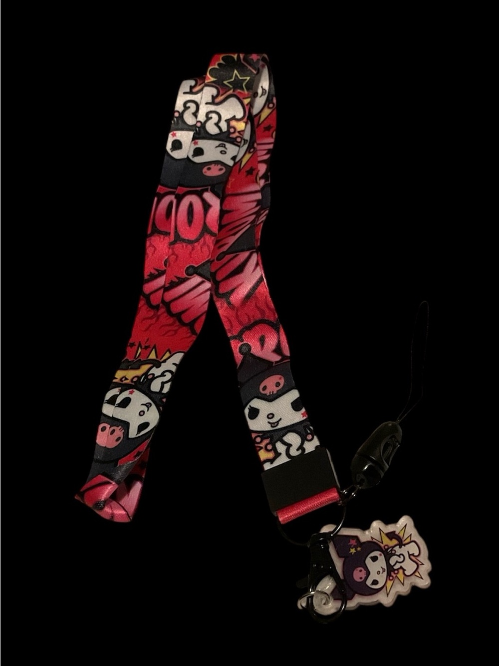 Cute Kuromi Lanyard /Keychain with matching charm